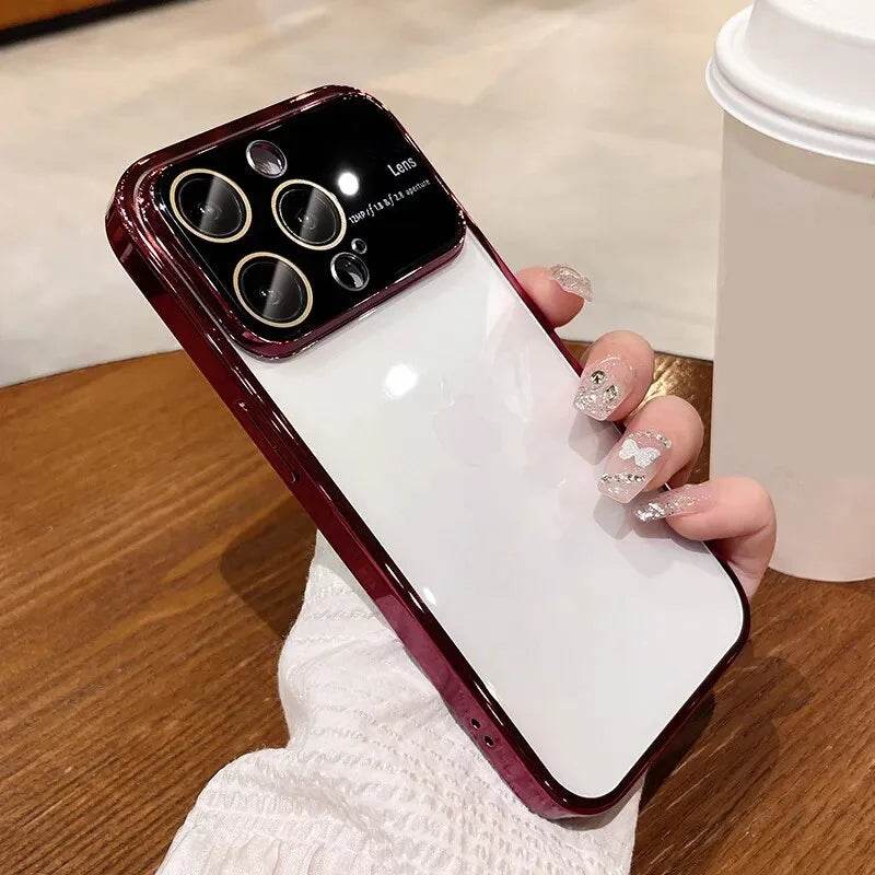 iPhone 15 Series Luxury Plating Transparent Window Lens Case - Million Cases