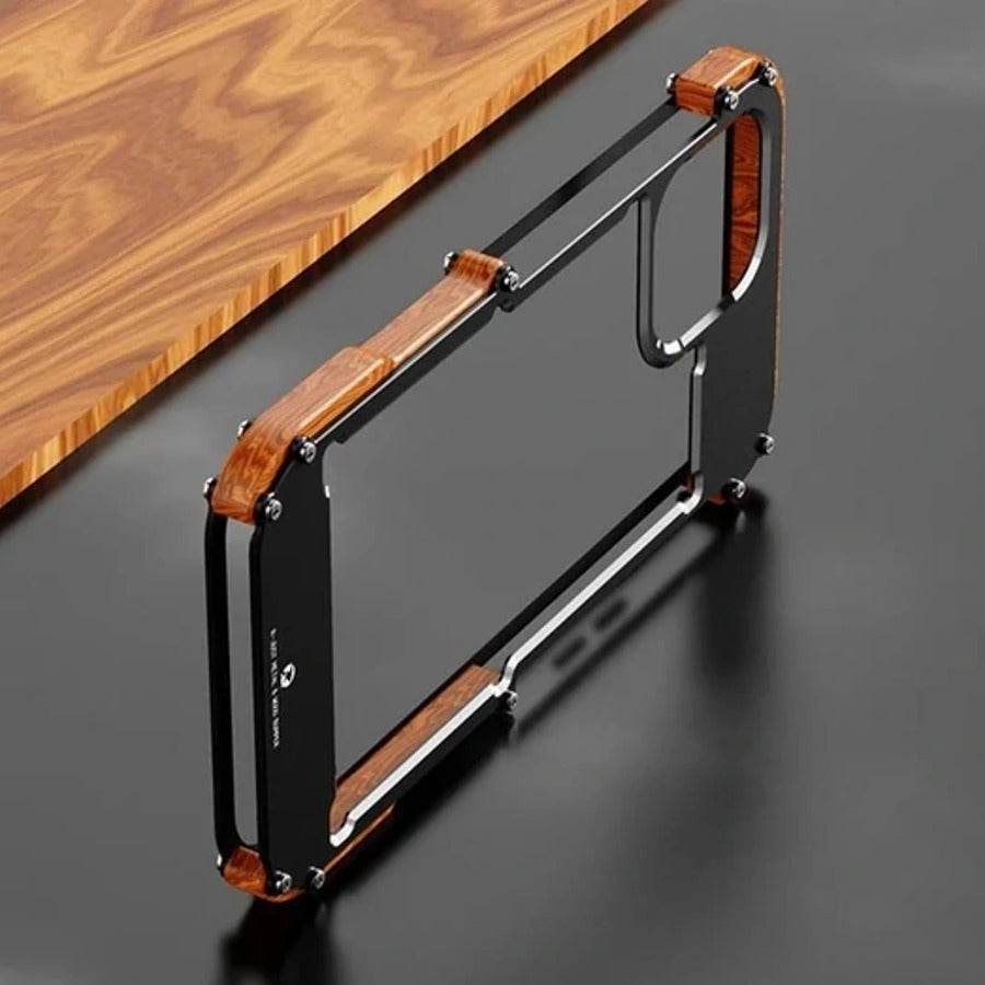 R-Just Aluminium Natural Wood Anti Shock Bumper Case - iPhone - Million Cases