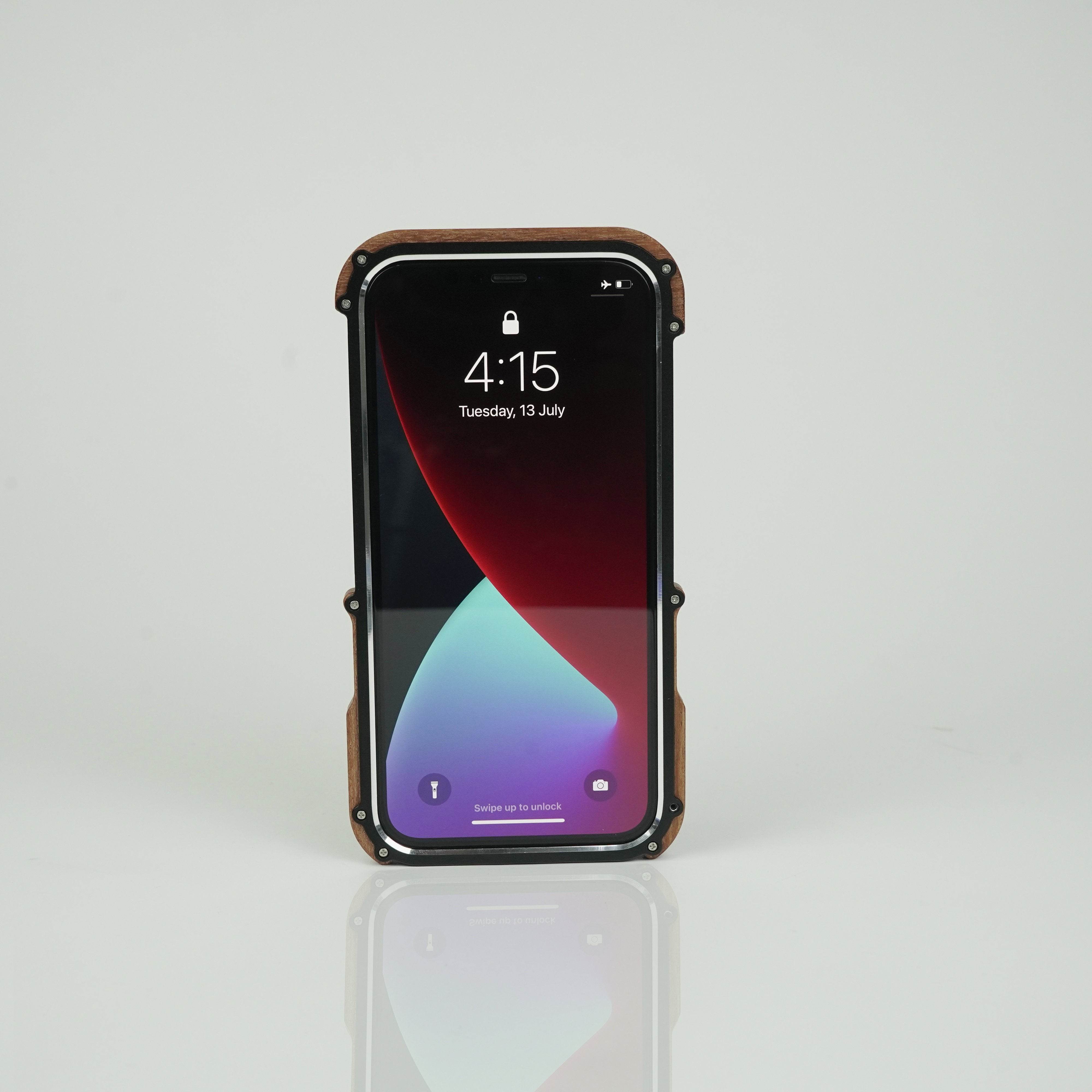 R-Just Aluminium Natural Wood Anti Shock Bumper Case - iPhone - Million Cases