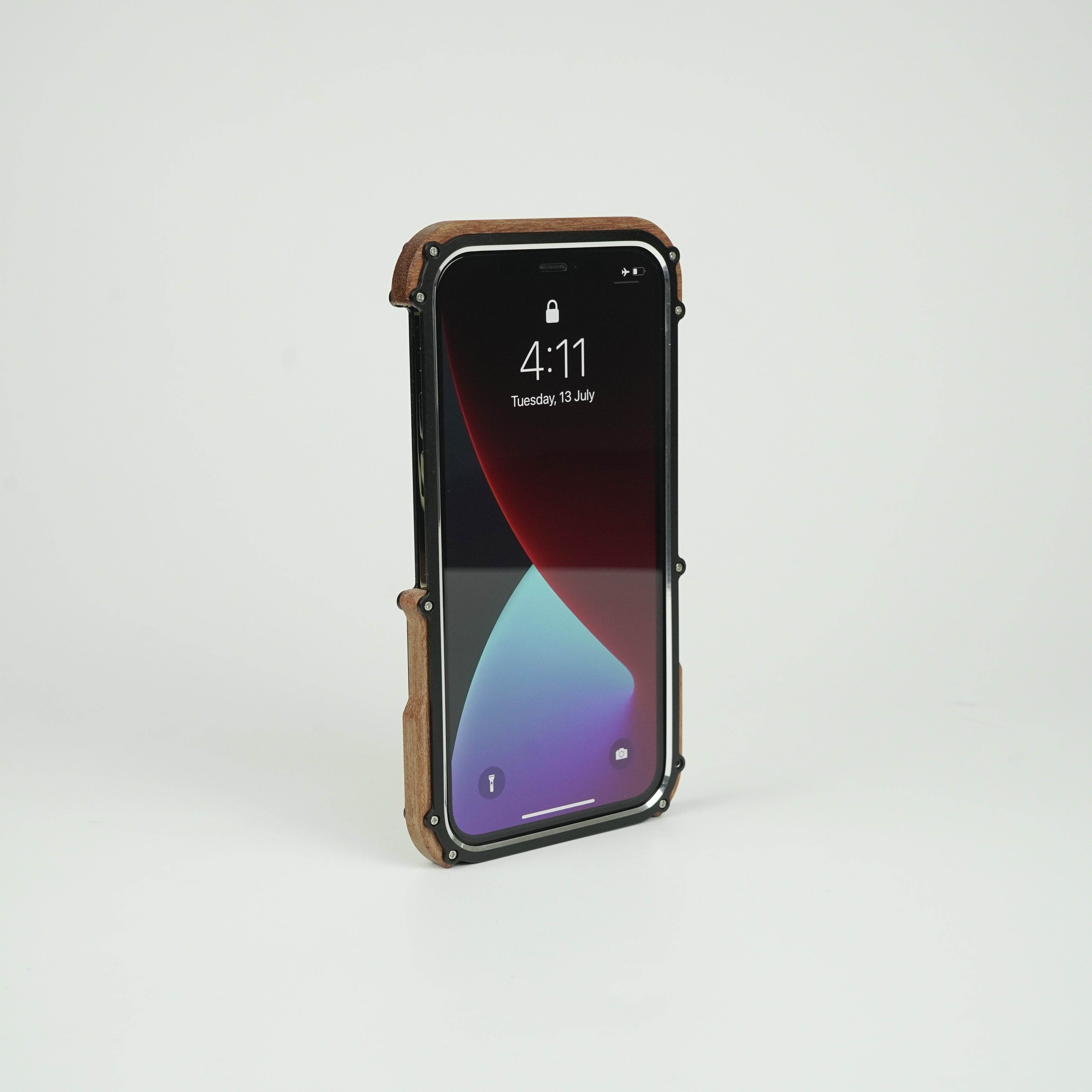 R-Just Aluminium Natural Wood Anti Shock Bumper Case - iPhone - Million Cases