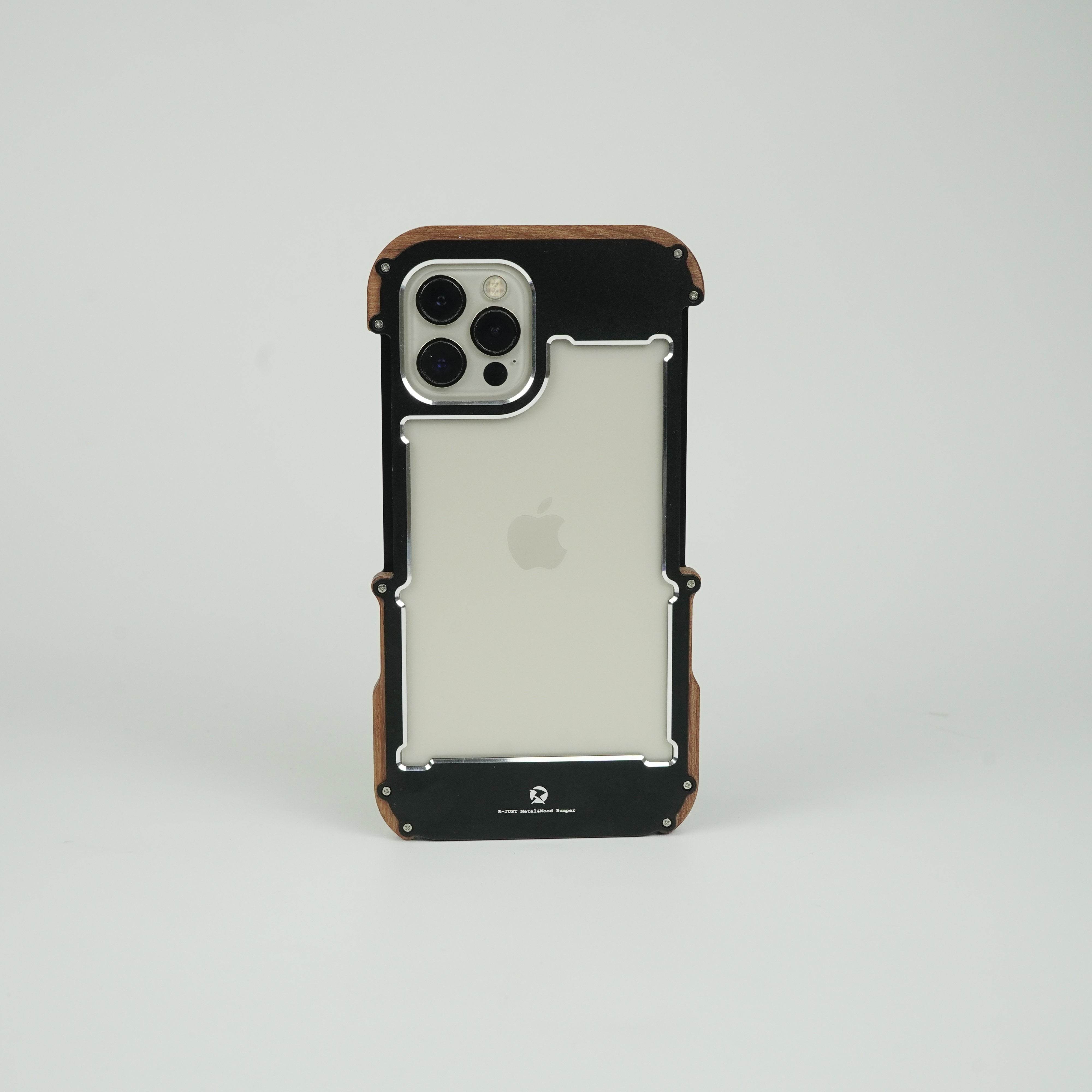 R-Just Aluminium Natural Wood Anti Shock Bumper Case - iPhone - Million Cases