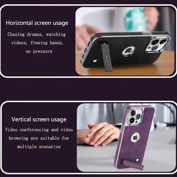 Genuine Leather Bracket Holder Case - iPhone - Million Cases