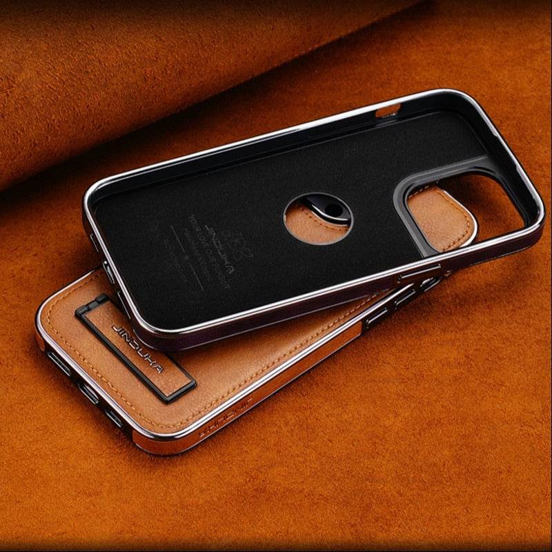 Genuine Leather Bracket Holder Case - iPhone - Million Cases