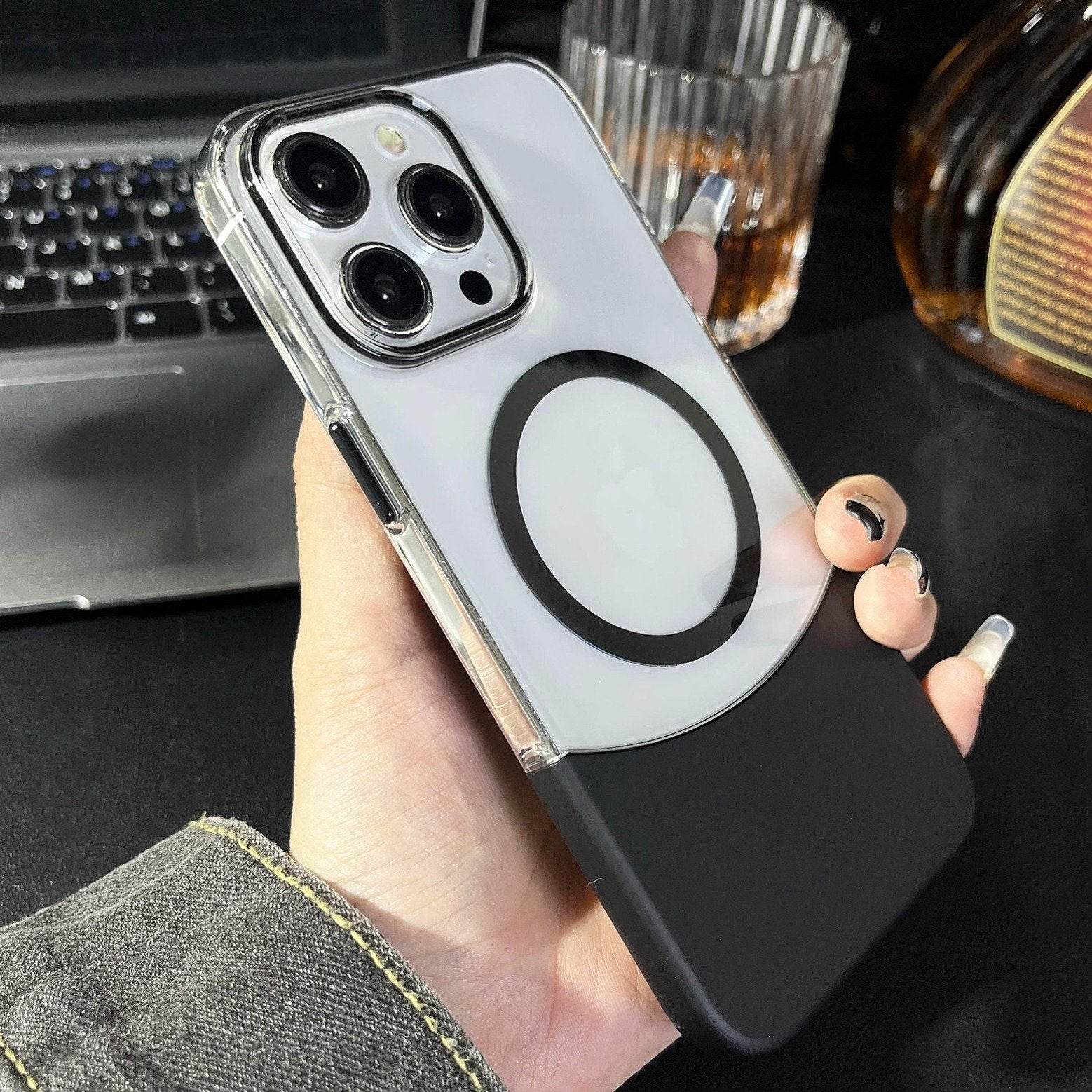 Magnetic Splicing Contrast Transparent Case - iPhone - Million Cases