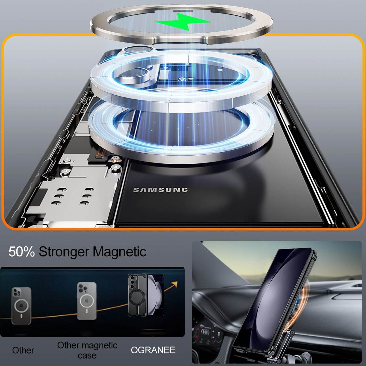 Galaxy Z Fold Series Pivot Guard Magnetic Ring Stand Case - Million Cases