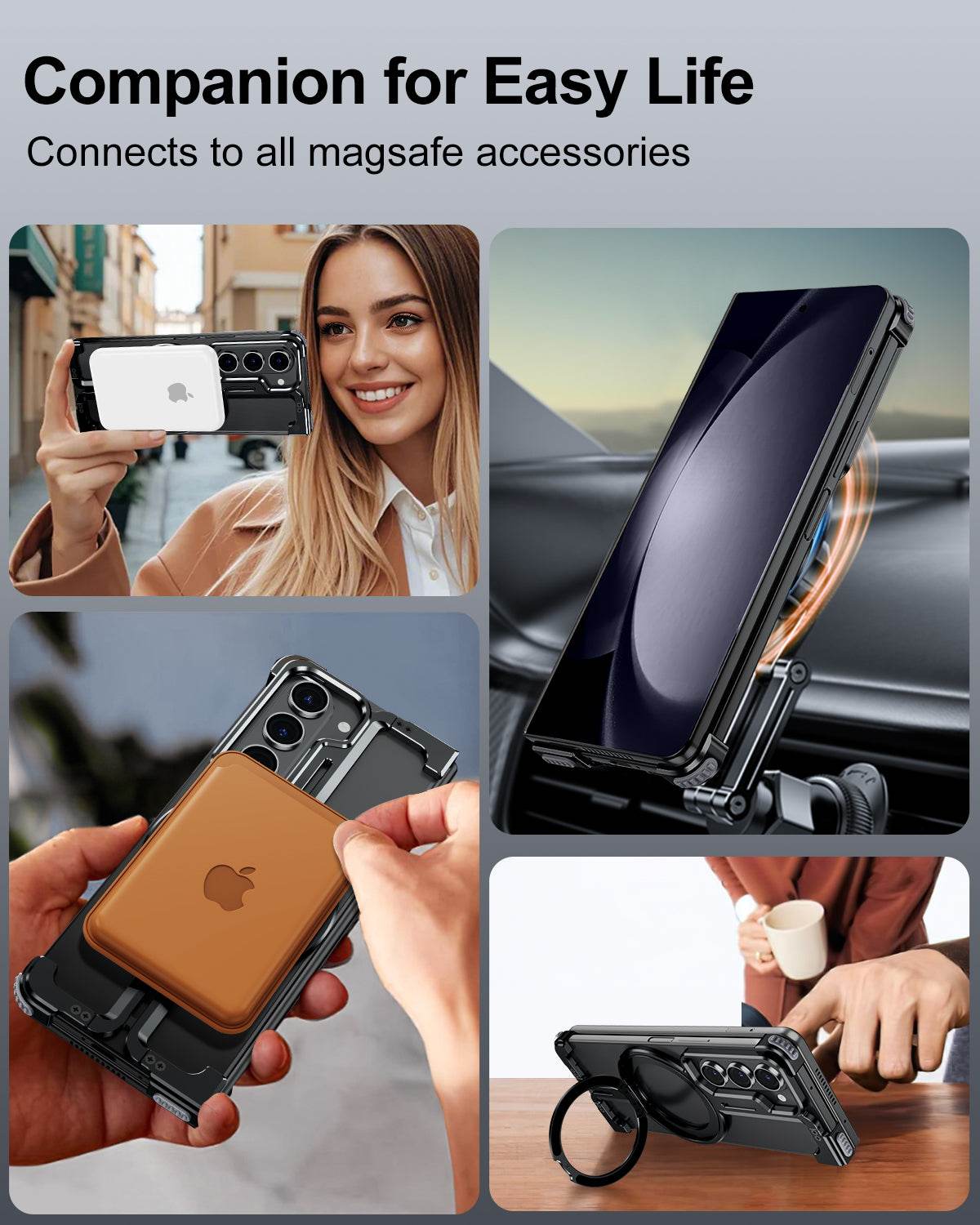Galaxy Z Fold Series Pivot Guard Magnetic Ring Stand Case - Million Cases