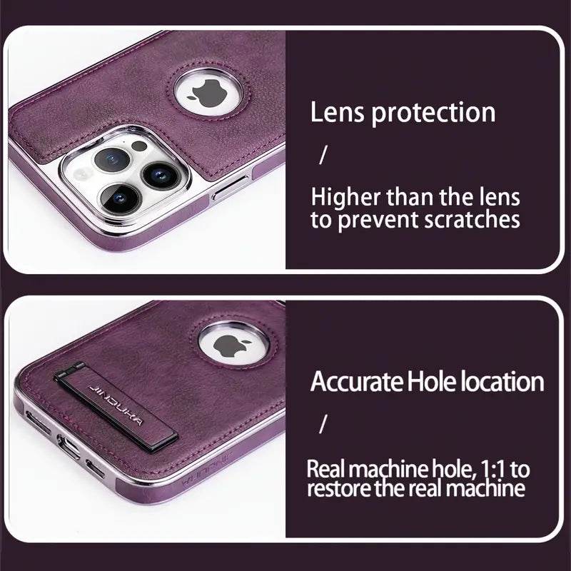 Genuine Leather Bracket Holder Case - iPhone - Million Cases