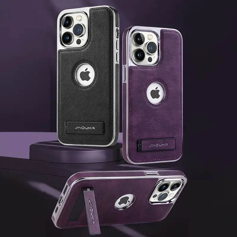 Genuine Leather Bracket Holder Case - iPhone - Million Cases