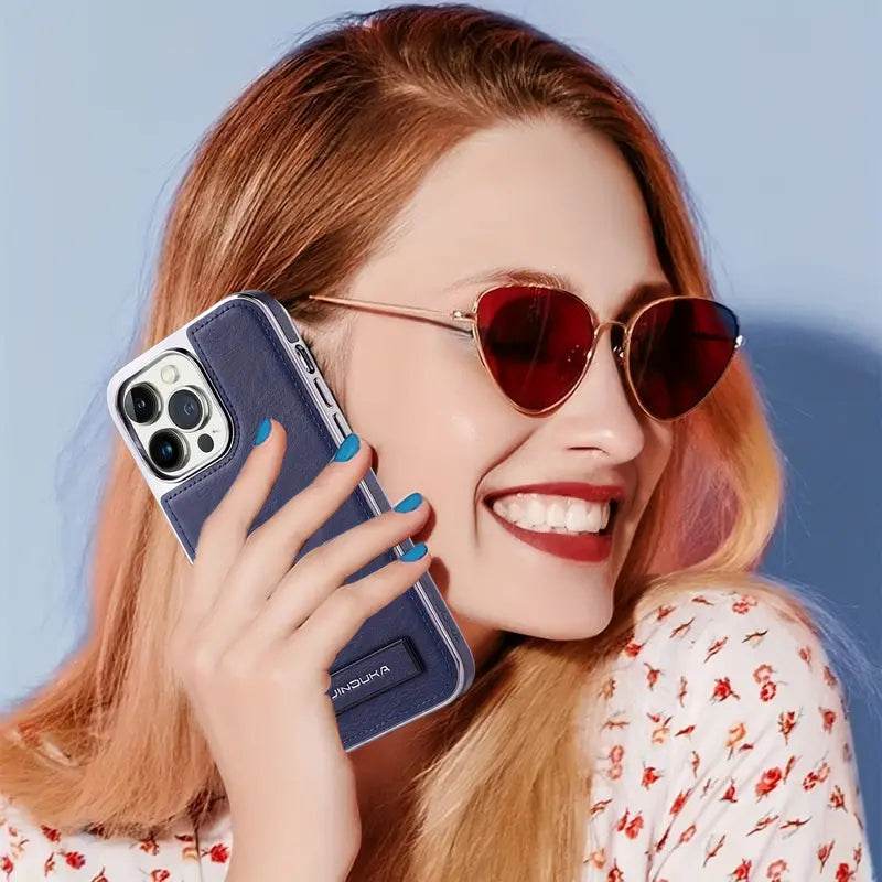 Genuine Leather Bracket Holder Case - iPhone - Million Cases