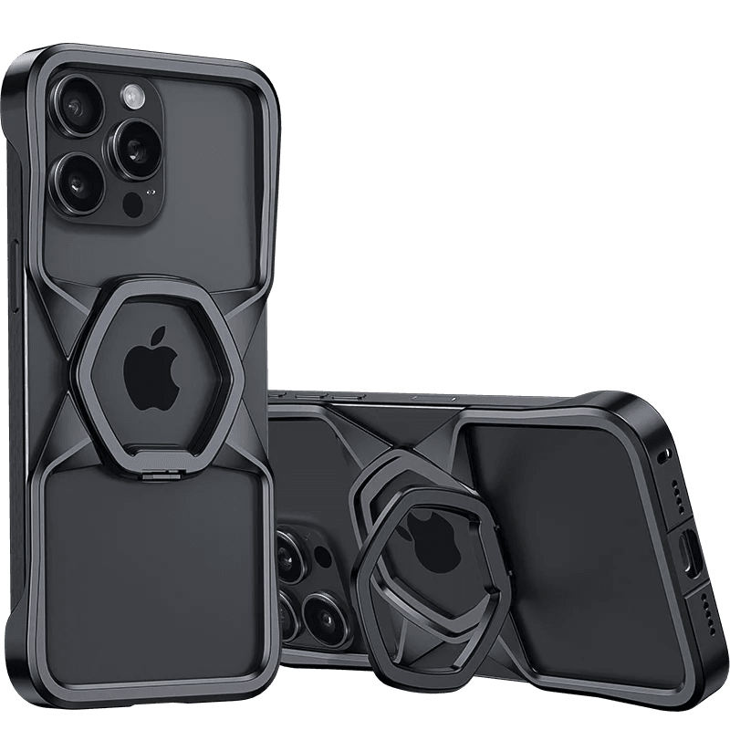 Hexa Shield Metallic Ring Stand Case - iPhone - Million Cases