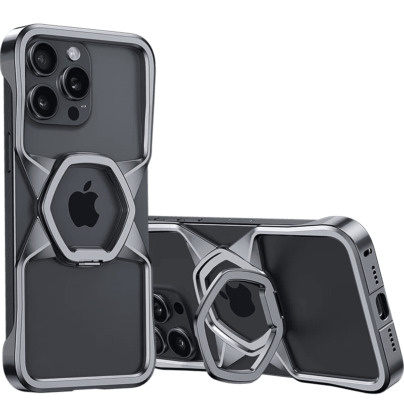 Hexa Shield Metallic Ring Stand Case - iPhone - Million Cases