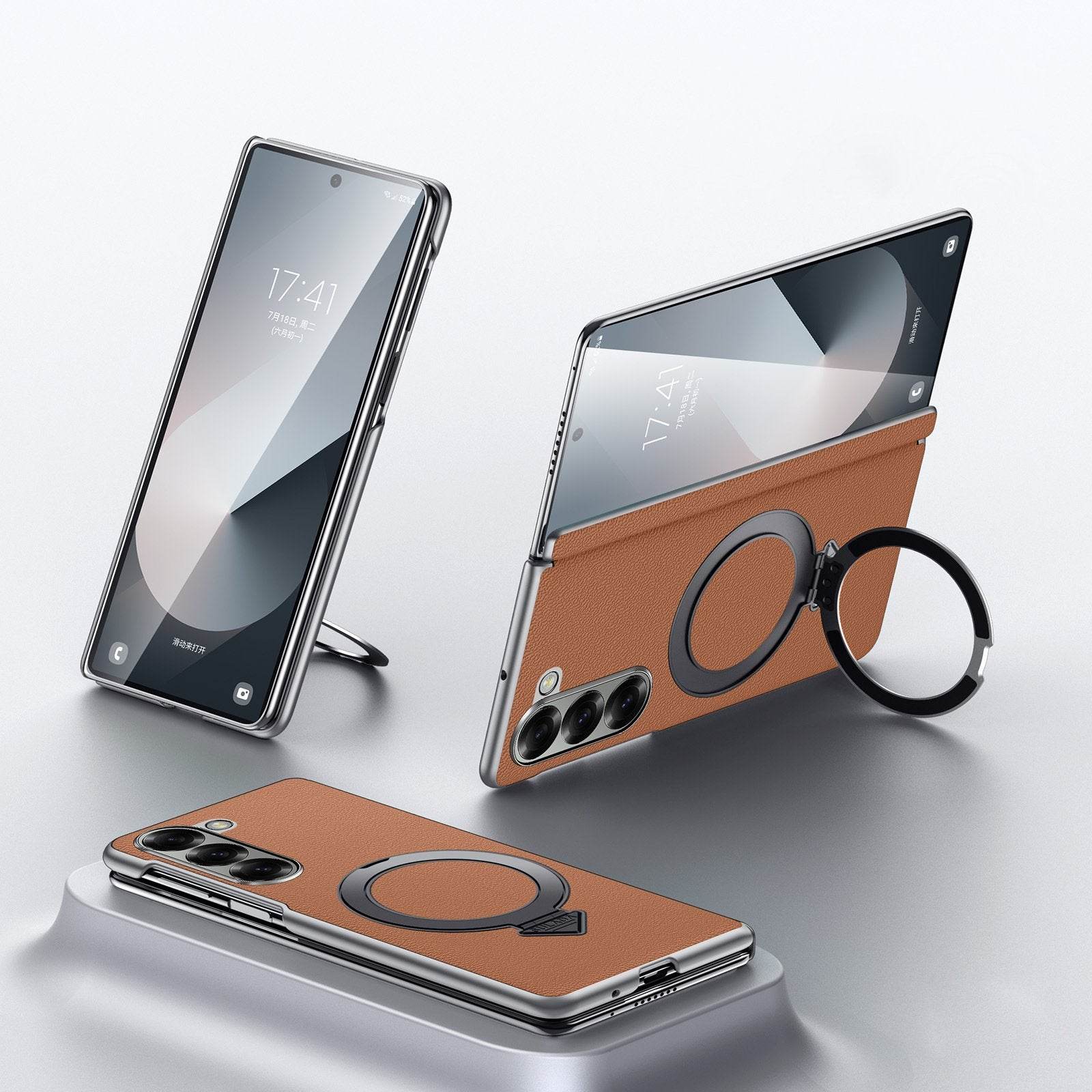 Galaxy Z Fold Series Infinity Luxe Leather Kickstand Case - Million Cases