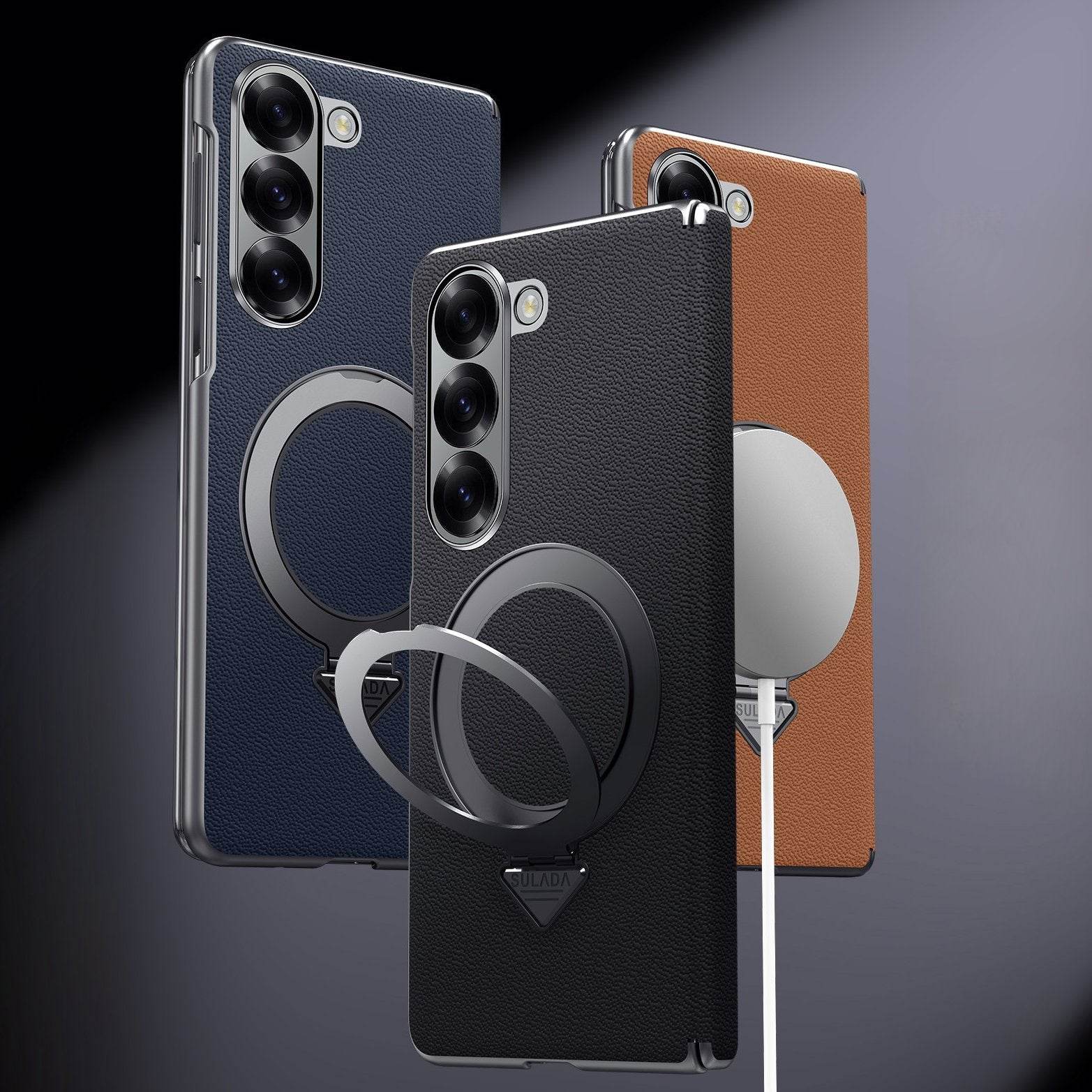 Galaxy Z Fold Series Infinity Luxe Leather Kickstand Case - Million Cases