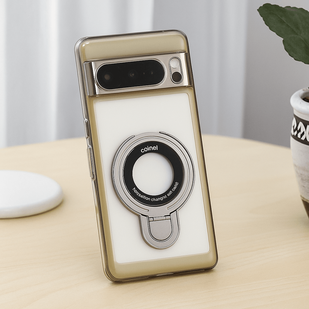 Google Pixel 9 Series Transparent Rotating Ring Stand Case - Million Cases
