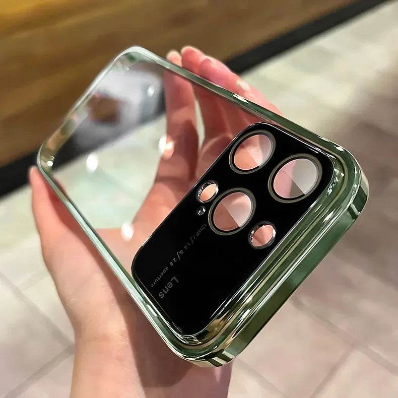 iPhone 15 Series Luxury Plating Transparent Window Lens Case - Million Cases