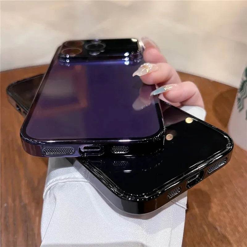 iPhone 15 Series Luxury Plating Transparent Window Lens Case - Million Cases