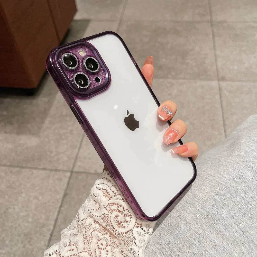 iPhone 14 Series Diamond Camera Lens Clear Bumper Case - Million Cases