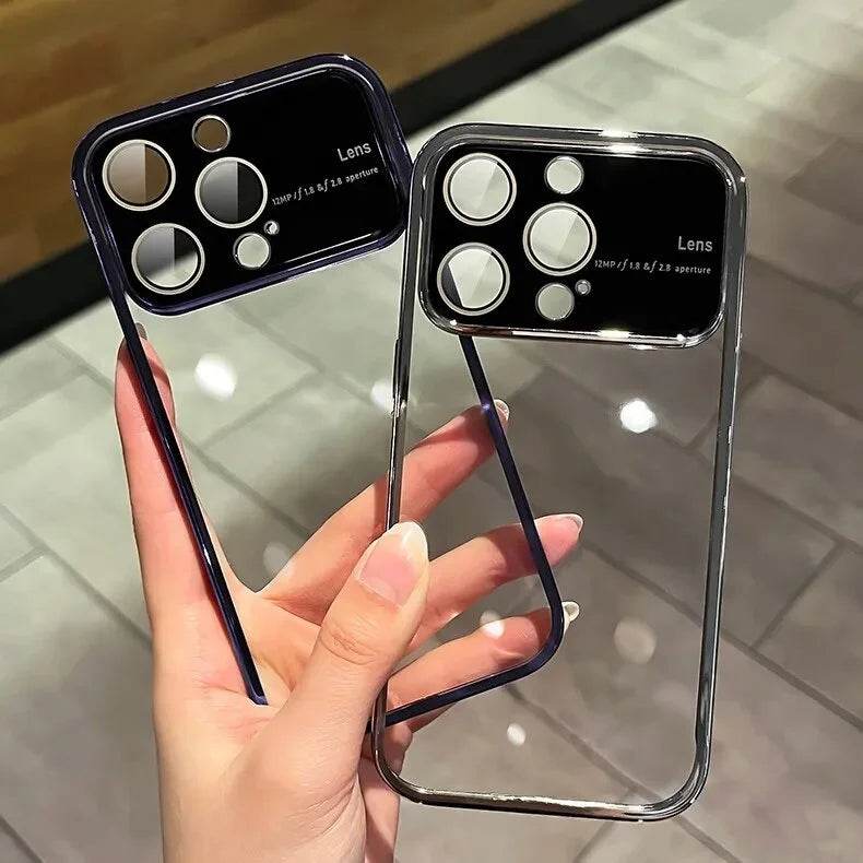 iPhone 15 Series Luxury Plating Transparent Window Lens Case - Million Cases
