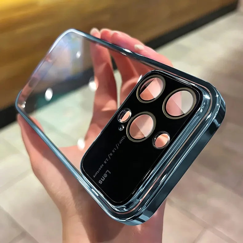 iPhone 15 Series Luxury Plating Transparent Window Lens Case - Million Cases
