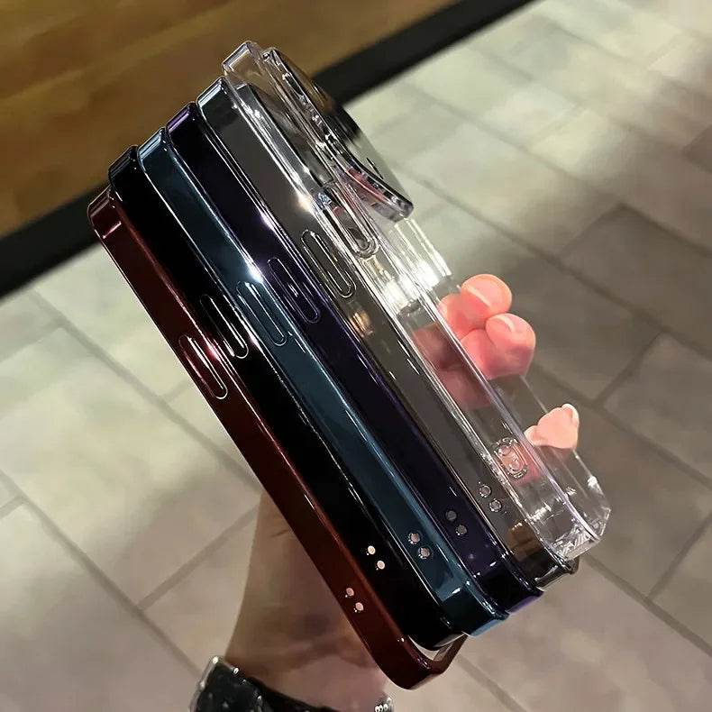 iPhone 15 Series Luxury Plating Transparent Window Lens Case - Million Cases