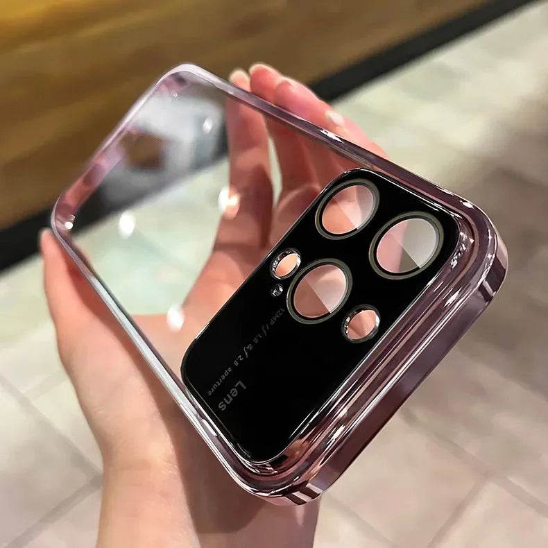 iPhone 15 Series Luxury Plating Transparent Window Lens Case - Million Cases