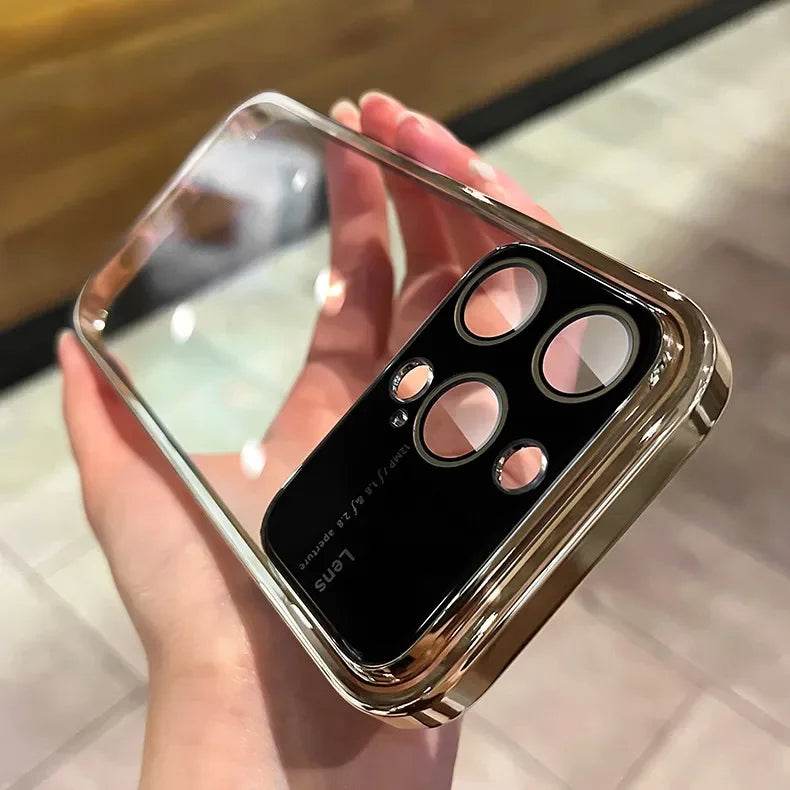 iPhone 15 Series Luxury Plating Transparent Window Lens Case - Million Cases