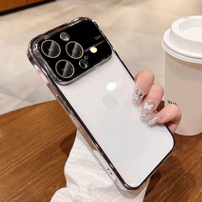 iPhone 15 Series Luxury Plating Transparent Window Lens Case - Million Cases