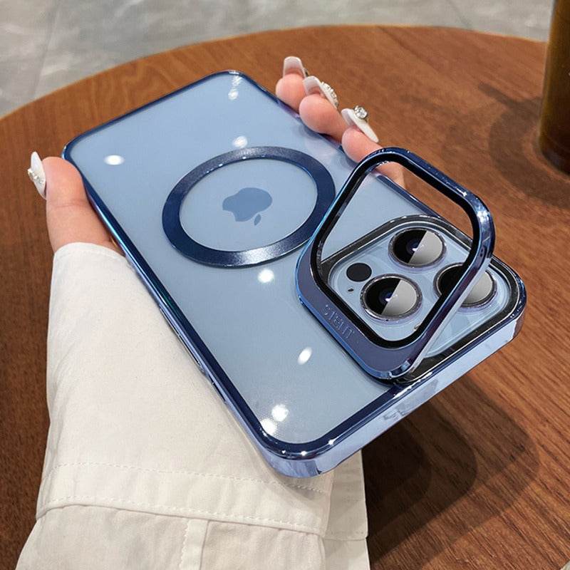 iPhone 14 Series Luxury MagSafe Camera Protector Stand Case - Million Cases