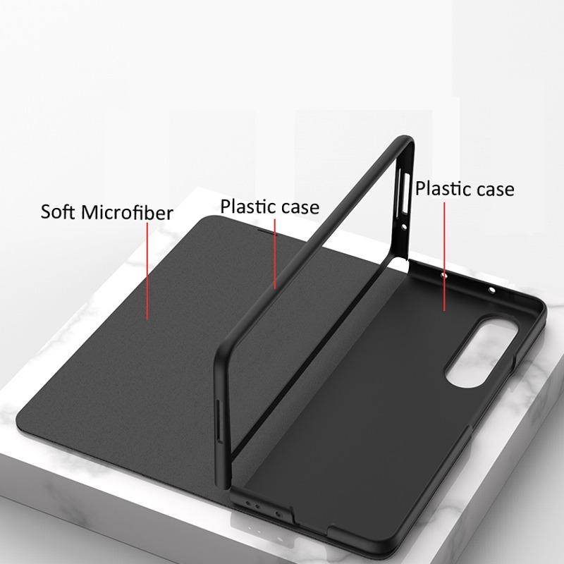 Galaxy Z Fold4 Grid Weaving Pattern Glass Flip Case - Million Cases