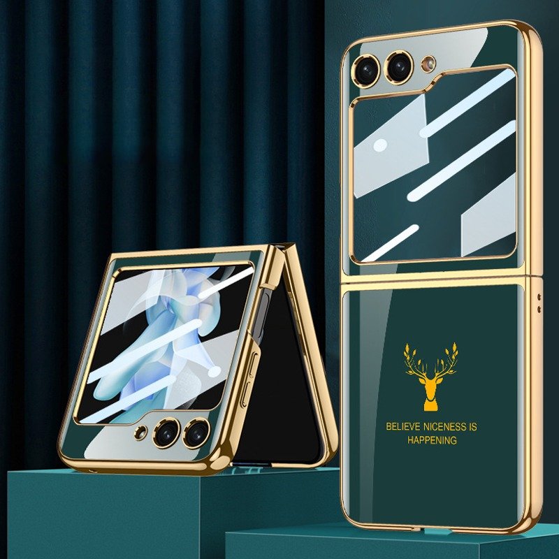 Galaxy Z Flip5 Electroplating Deer Print Soft Case