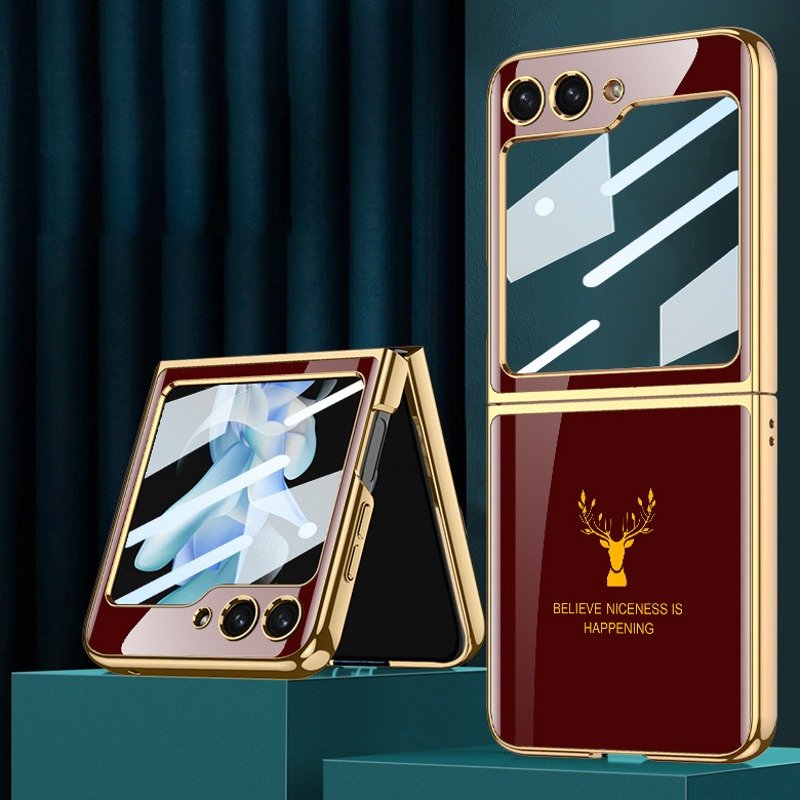 Galaxy Z Flip5 Electroplating Deer Print Soft Case