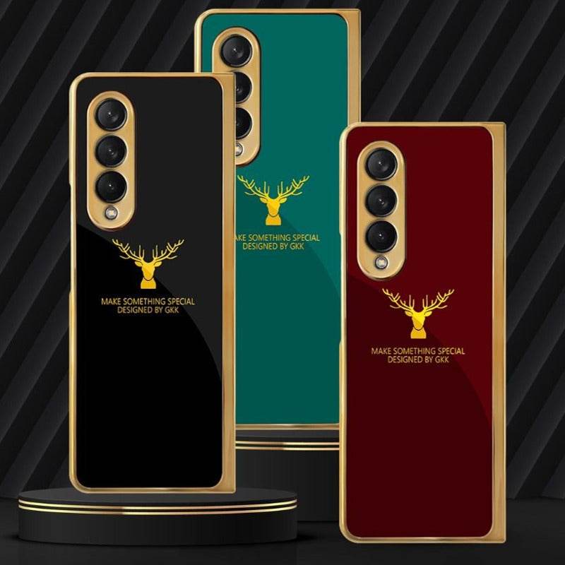 Galaxy Z Fold4 Deer Pattern Inspirational Glass Case - Million Cases