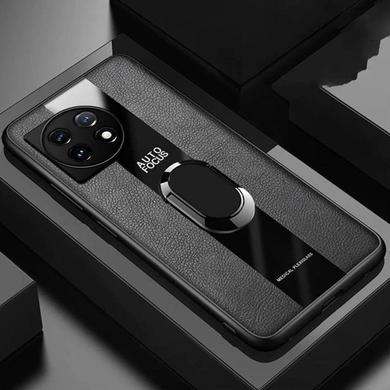 Plexiglass Luxury Leather Ring Case - OnePlus - Million Cases 