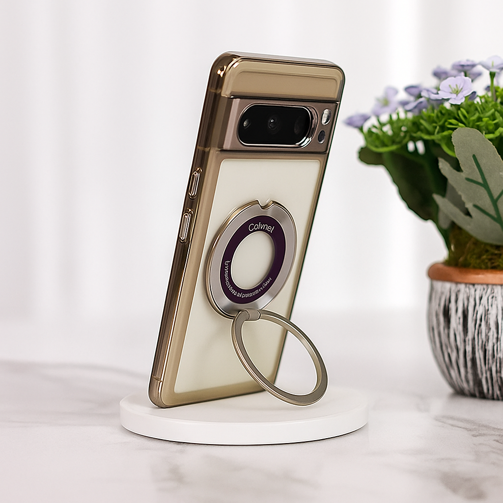 Google Pixel 9 Series Transparent Rotating Ring Stand Case