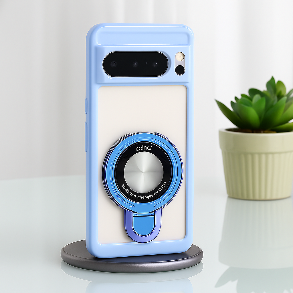 Google Pixel 9 Series Transparent Rotating Ring Stand Case