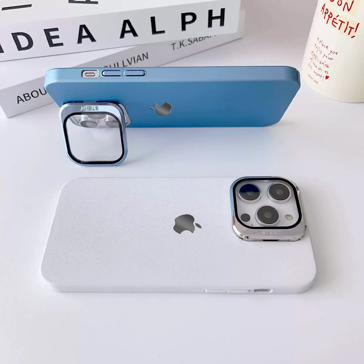 iPhone 13 Series Clear Camera Protector Hidden Stand Logo Case