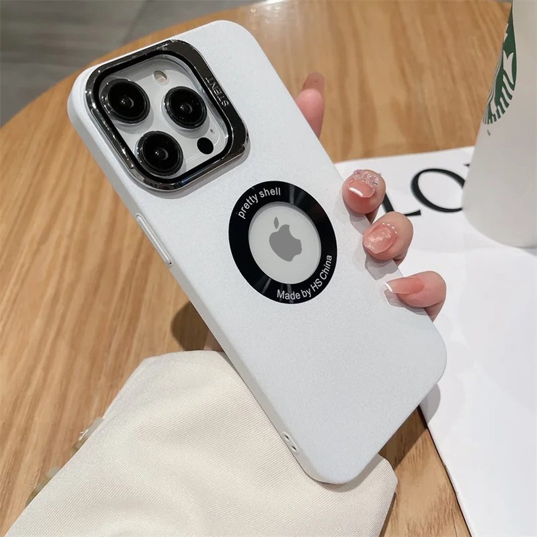 iPhone 13 Series Luxury Camera Protector Stand Case With Logo Cut