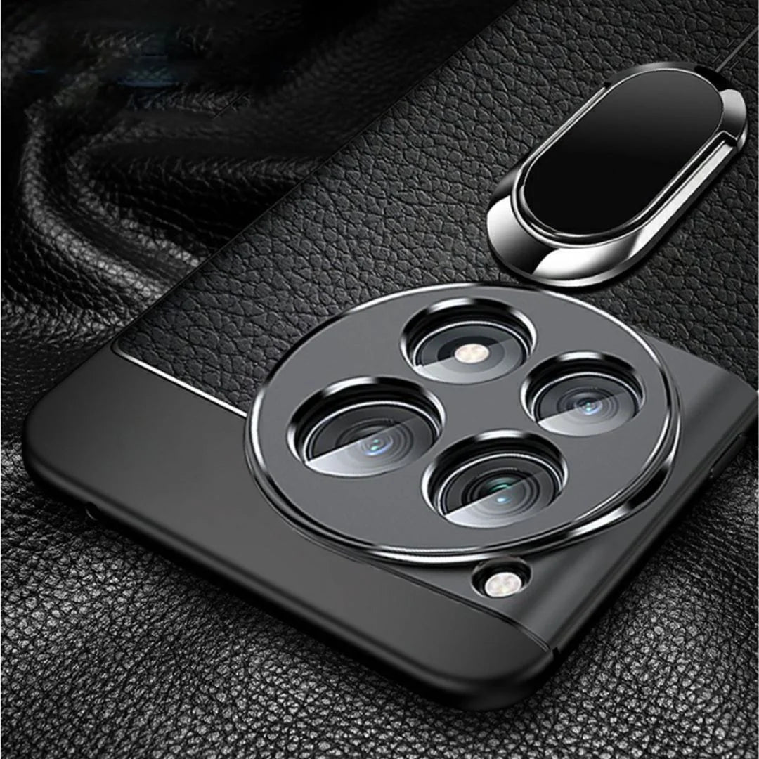 Sleek Urban Leather Ring Holder Case - OnePlus