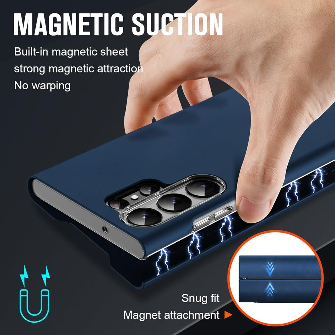 Magnetic Wallet Genuine Leather S-Pen Slot Case - Samsung