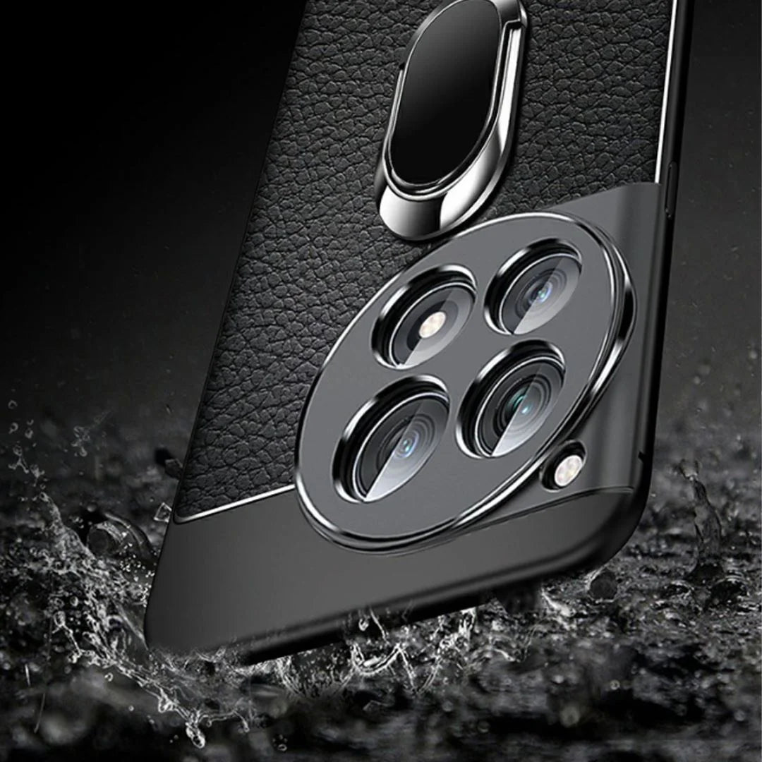 Sleek Urban Leather Ring Holder Case - OnePlus
