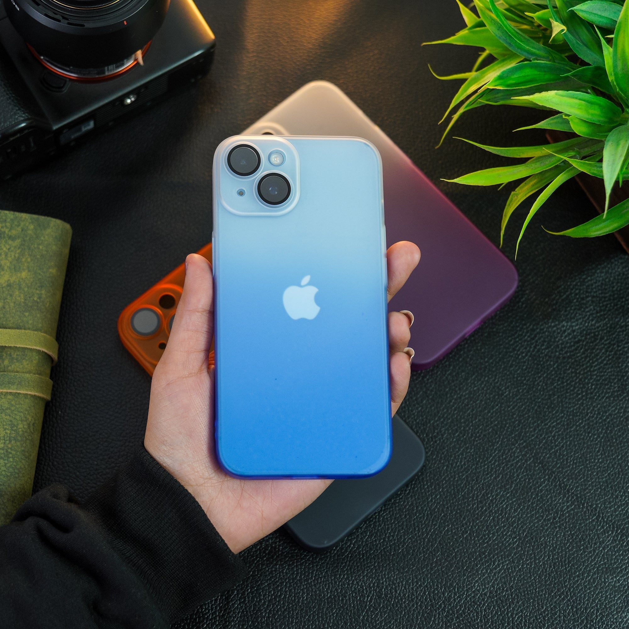 iPhone 14 Series Frosted Matte Gradient Back Case