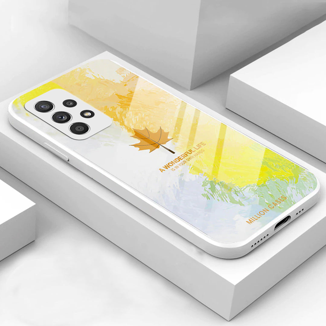 Galaxy S20 FE Watercolor Mapple Leaf Glass Case