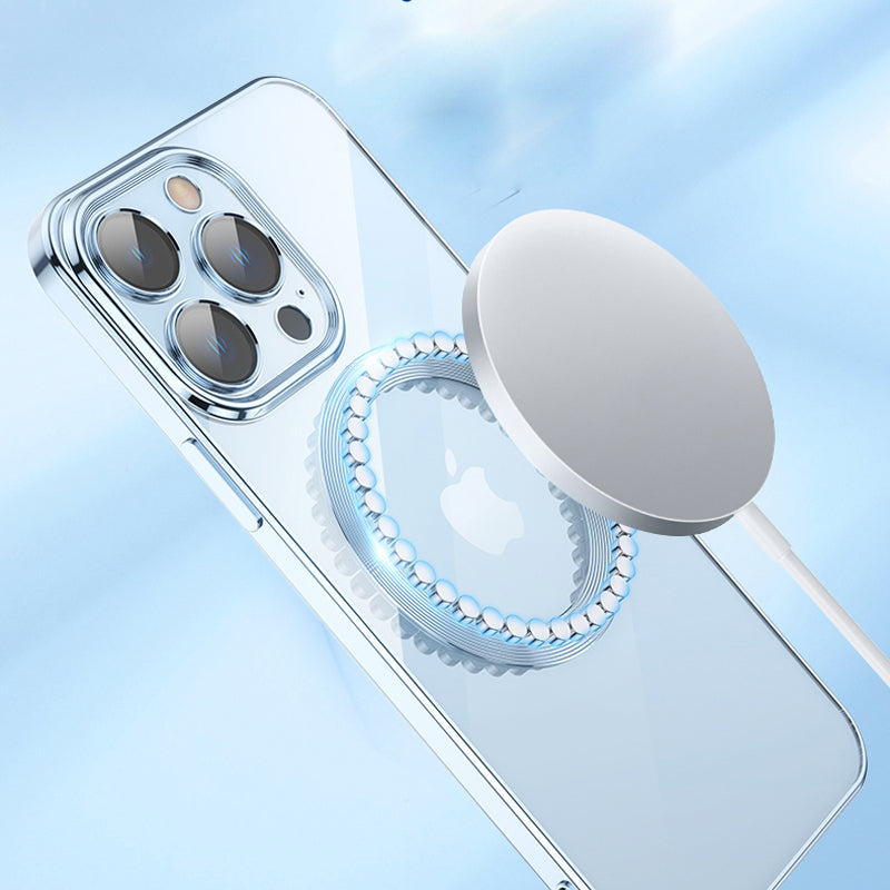 iPhone 13 Series Luxury Plating Transparent MagSafe Case