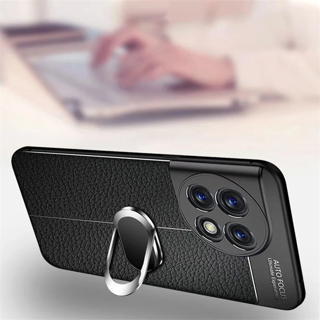 Sleek Urban Leather Ring Holder Case - OnePlus