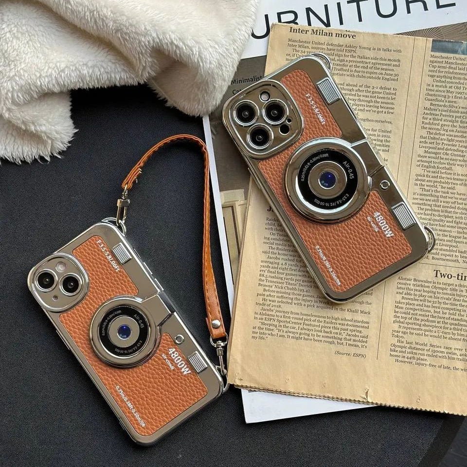 iPhone 14 Series Retro Camera Graphic Phone Case