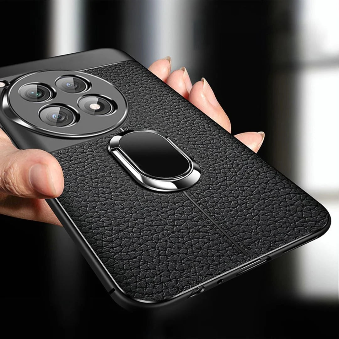 Sleek Urban Leather Ring Holder Case - OnePlus