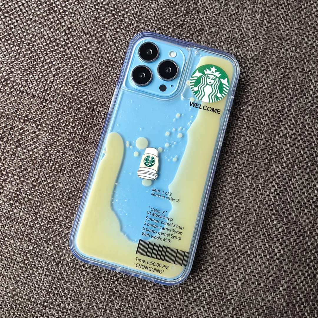 iPhone 13 Series Coffee Edition Floating Gel Liquid Case