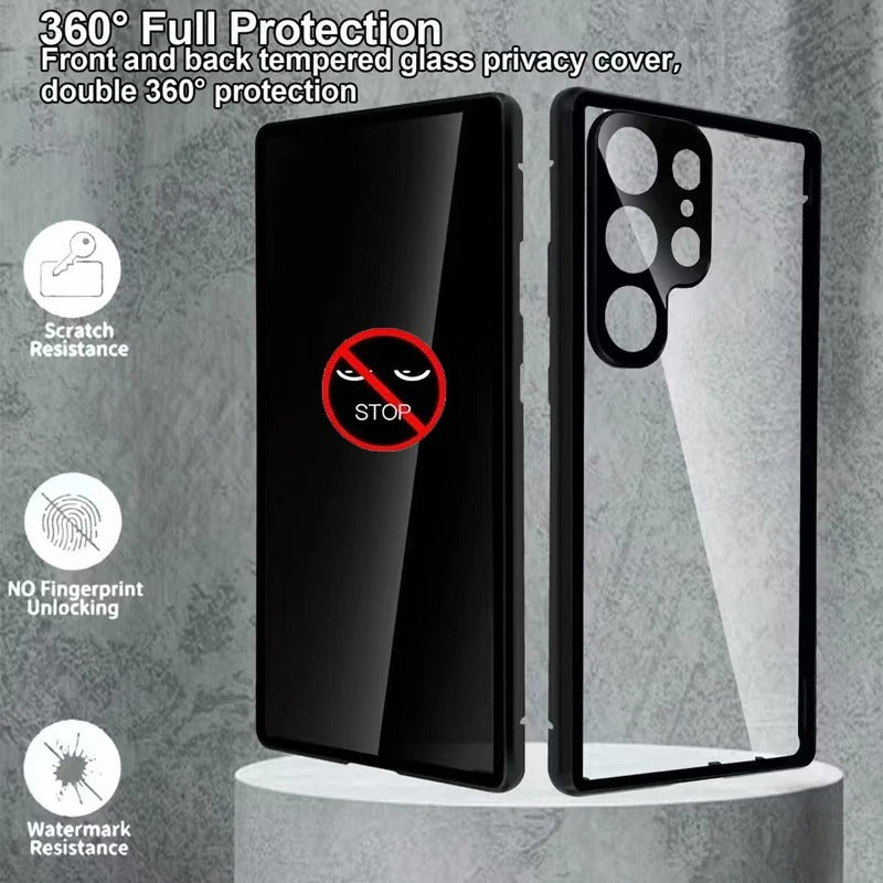Galaxy S25 Ultra Privacy Shield Dual Magnetic Glass Case