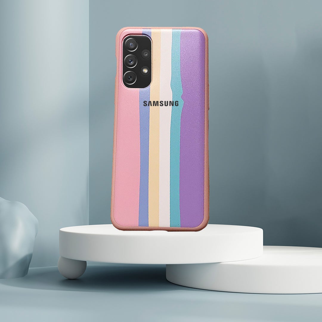 Rainbow Liquid Silicone Logo Case - Samsung
