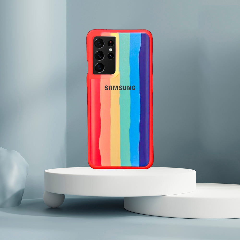 Rainbow Liquid Silicone Logo Case - Samsung